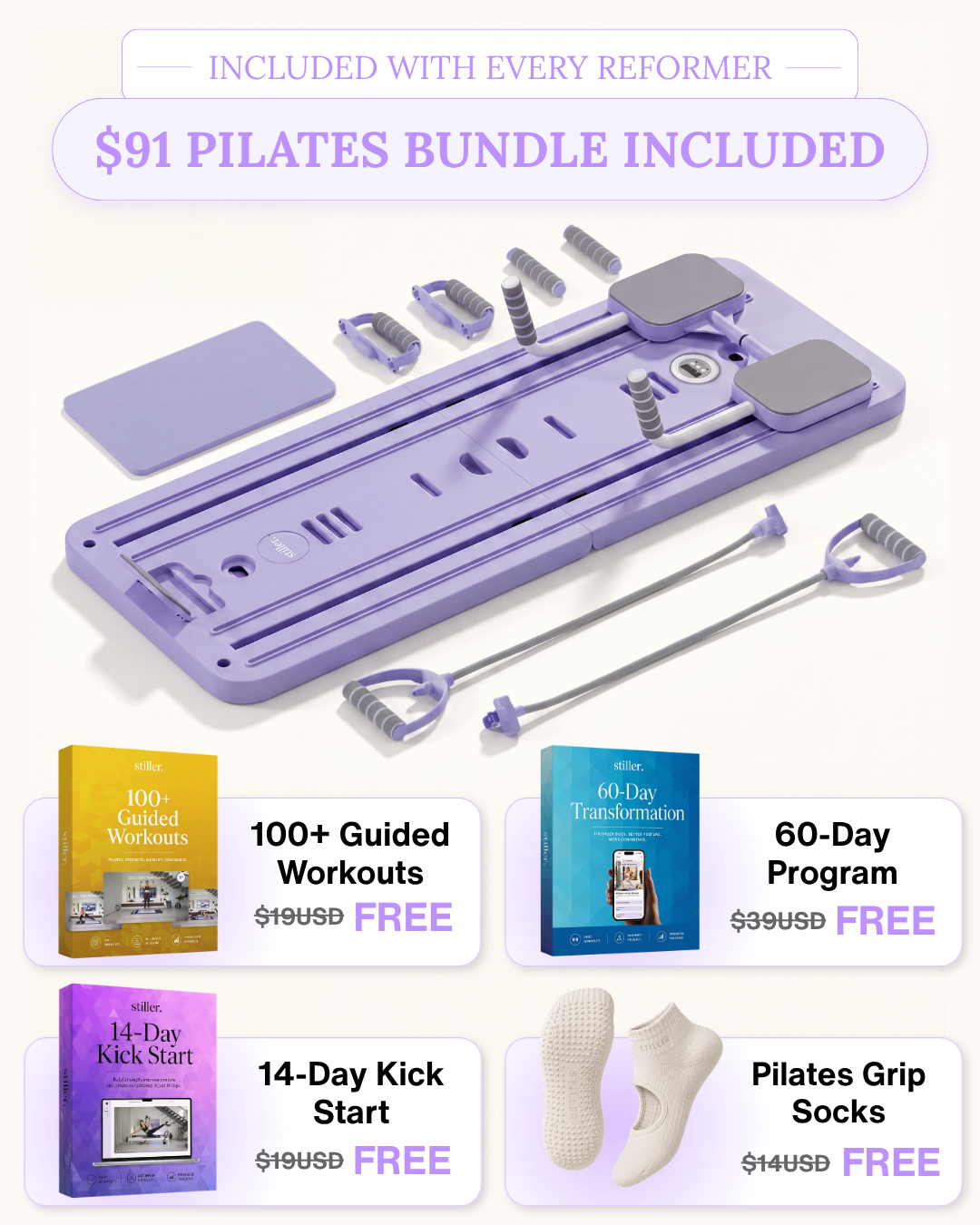 Reformer Pilates Set + App Kickstart