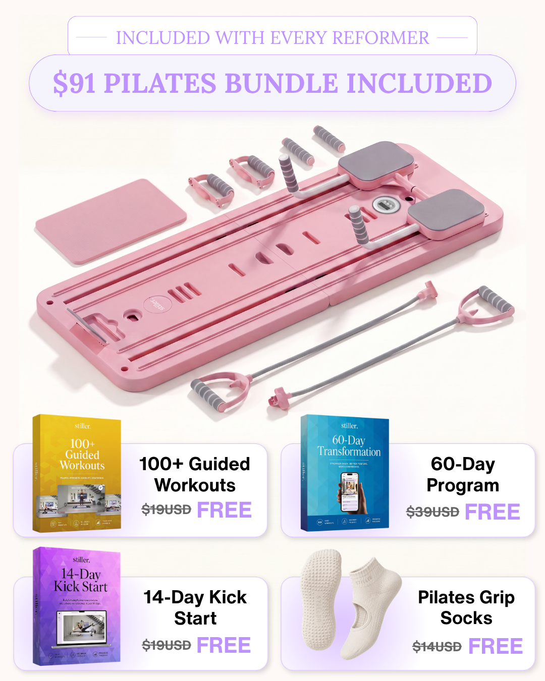 Reformer Pilates Set + App Kickstart