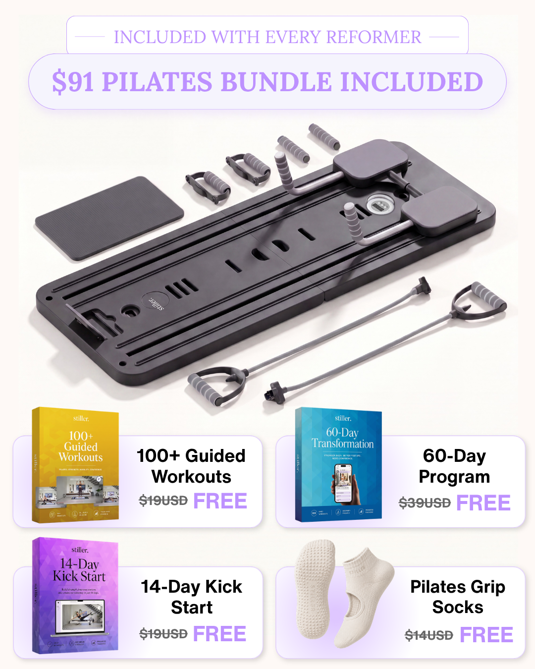 Reformer Pilates Set + App Kickstart